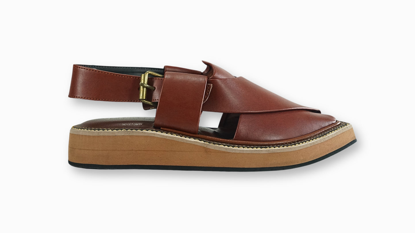 Kaptaan Mustard Peshawari Chappal | Double Sole Leather