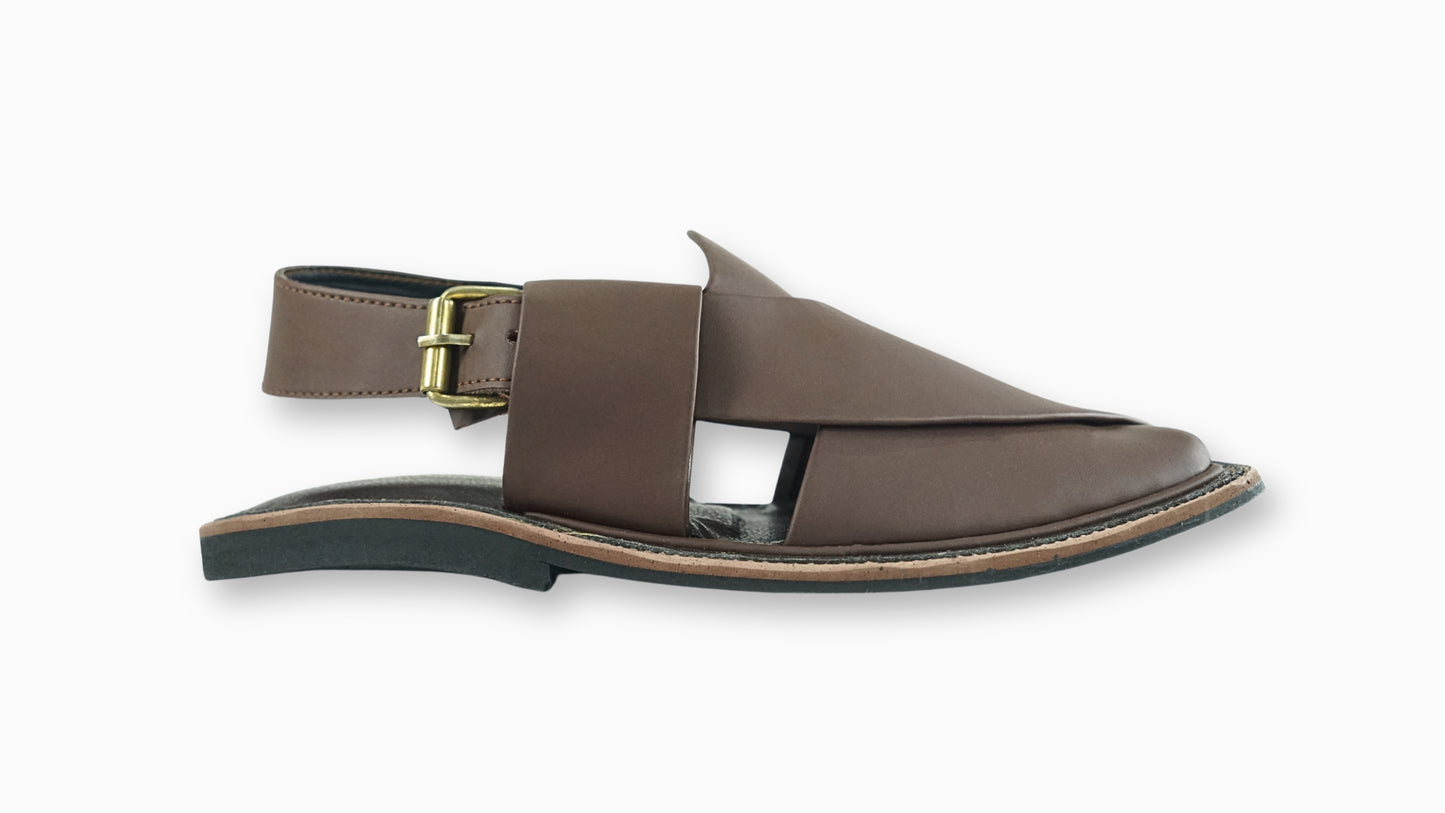 Chocolate Brown Leather Chappal | Peshawari kheri