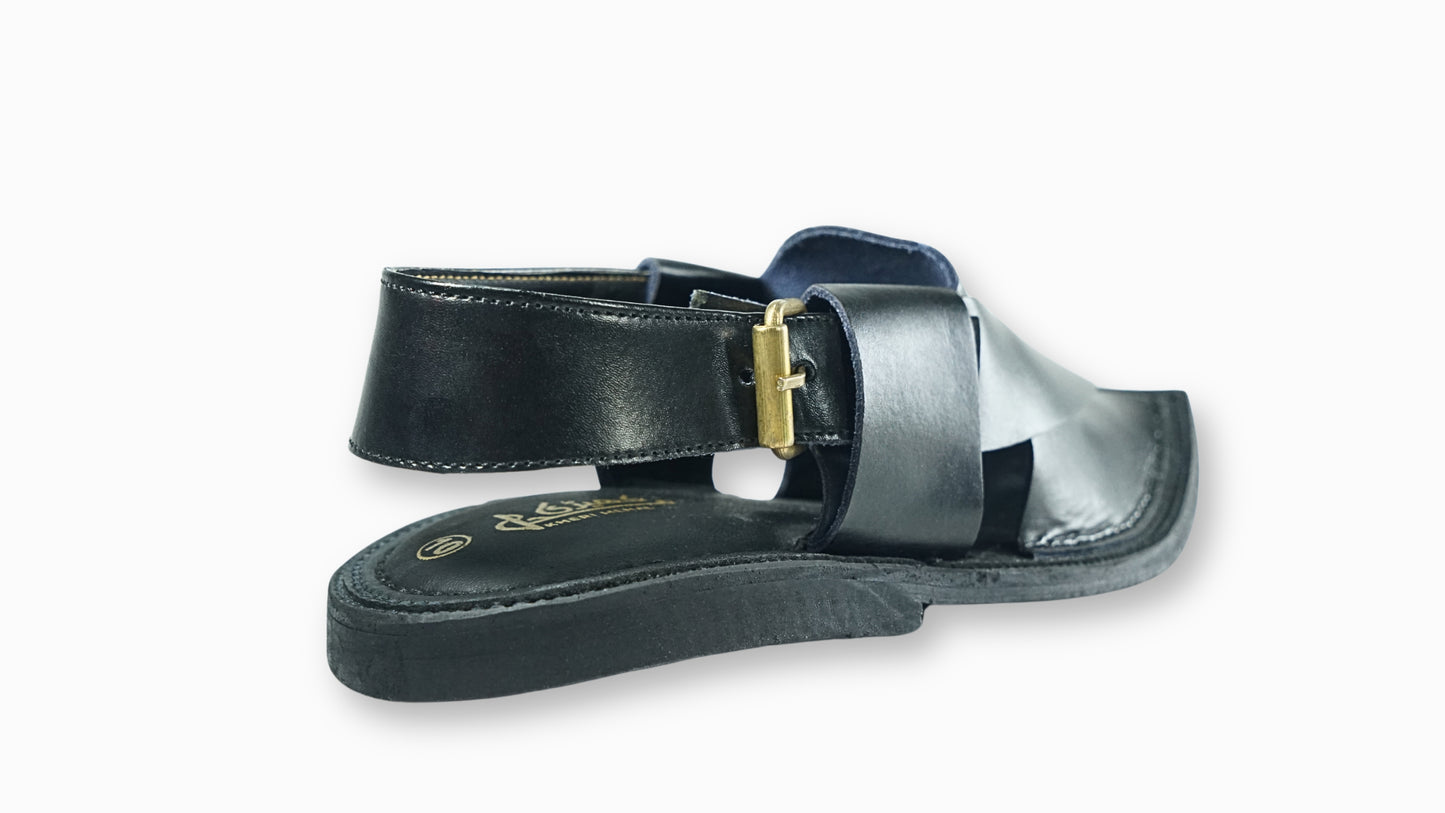 Classic Black Peshawari Sandal Regular Fit for Men