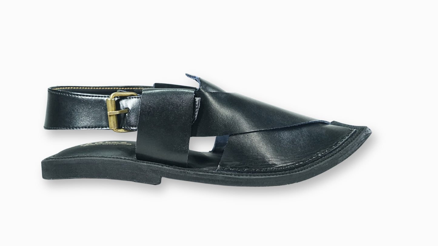 Classic Black Peshawari Sandal Regular Fit for Men