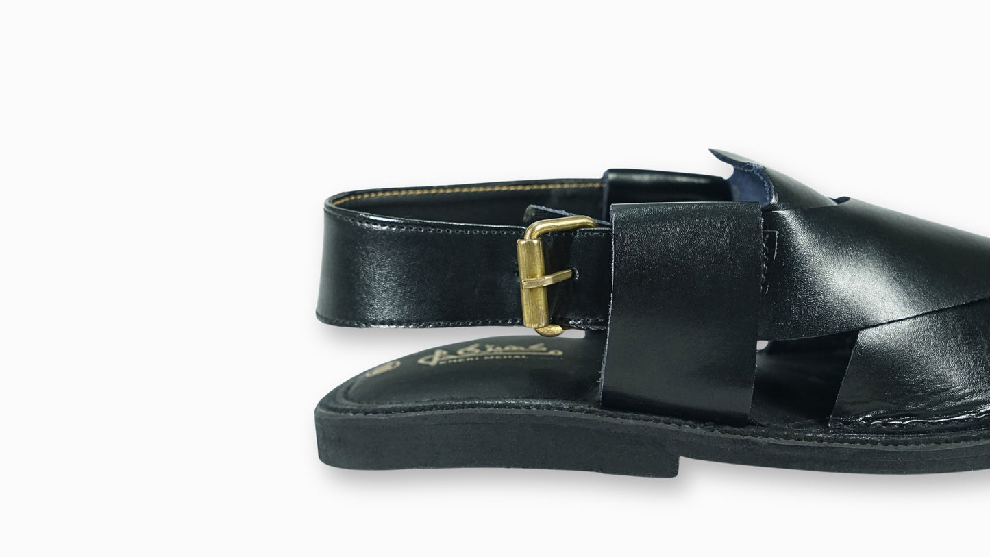 Classic Black Peshawari Sandal Regular Fit for Men