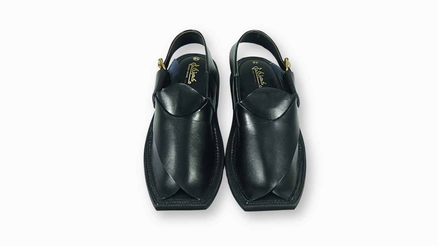 Classic Black Peshawari Sandal Regular Fit for Men