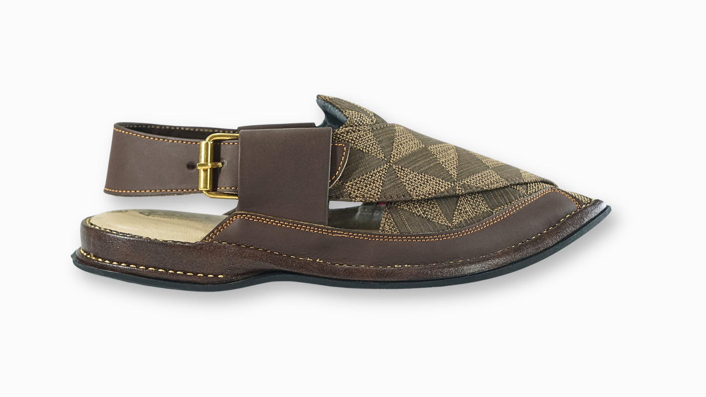 Brown Patch Work Peshawari Sandals – Men’s Signature Style