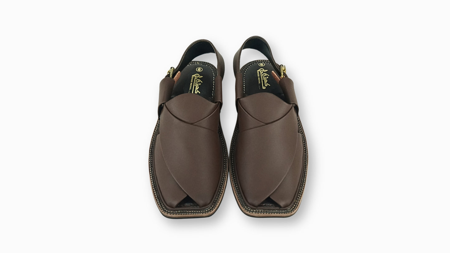 Chocolate Brown Leather Chappal | Peshawari kheri