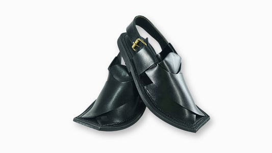 Classic Black Peshawari Sandal Regular Fit for Men
