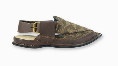 Brown Patch Work Peshawari Sandals – Men’s Signature Style