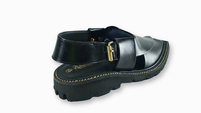 Kaptaan Classic Black Peshawari Sandals – Jet Black Edition